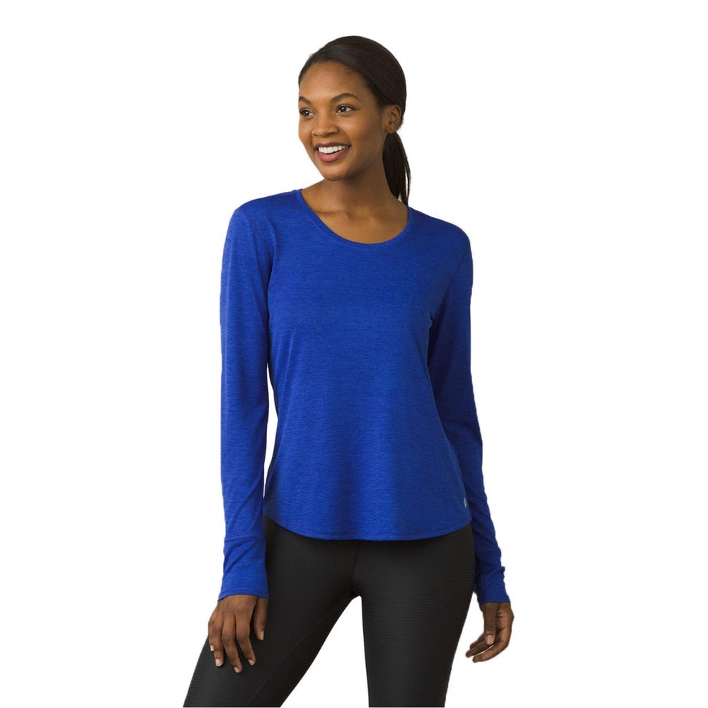 Prana Revere Long Sleeve Tee Shirt in Cobalt Size Large